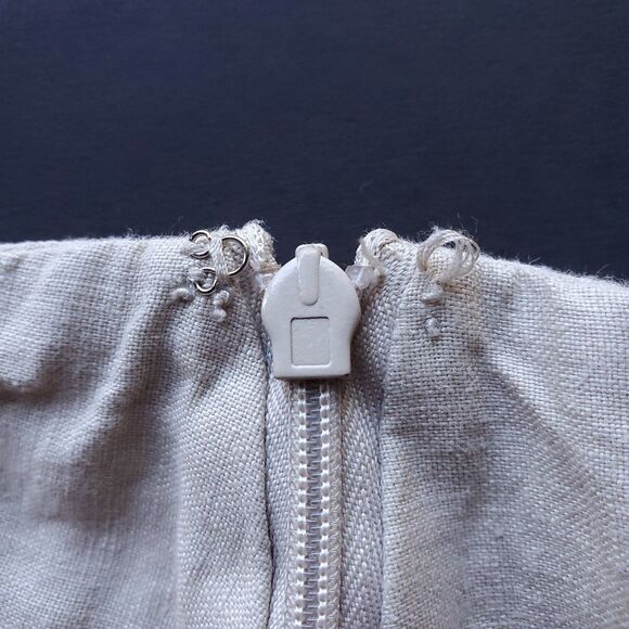 Merona 100% Linen Skirt 30 x 24 VTG Sz 8 Knee Length Y2K Minimalist 90s Neutral - Picture 6 of 9